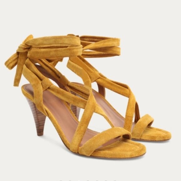 ba&sh Cidney Suede Ankle Tie Sandals - Picture 2 of 12